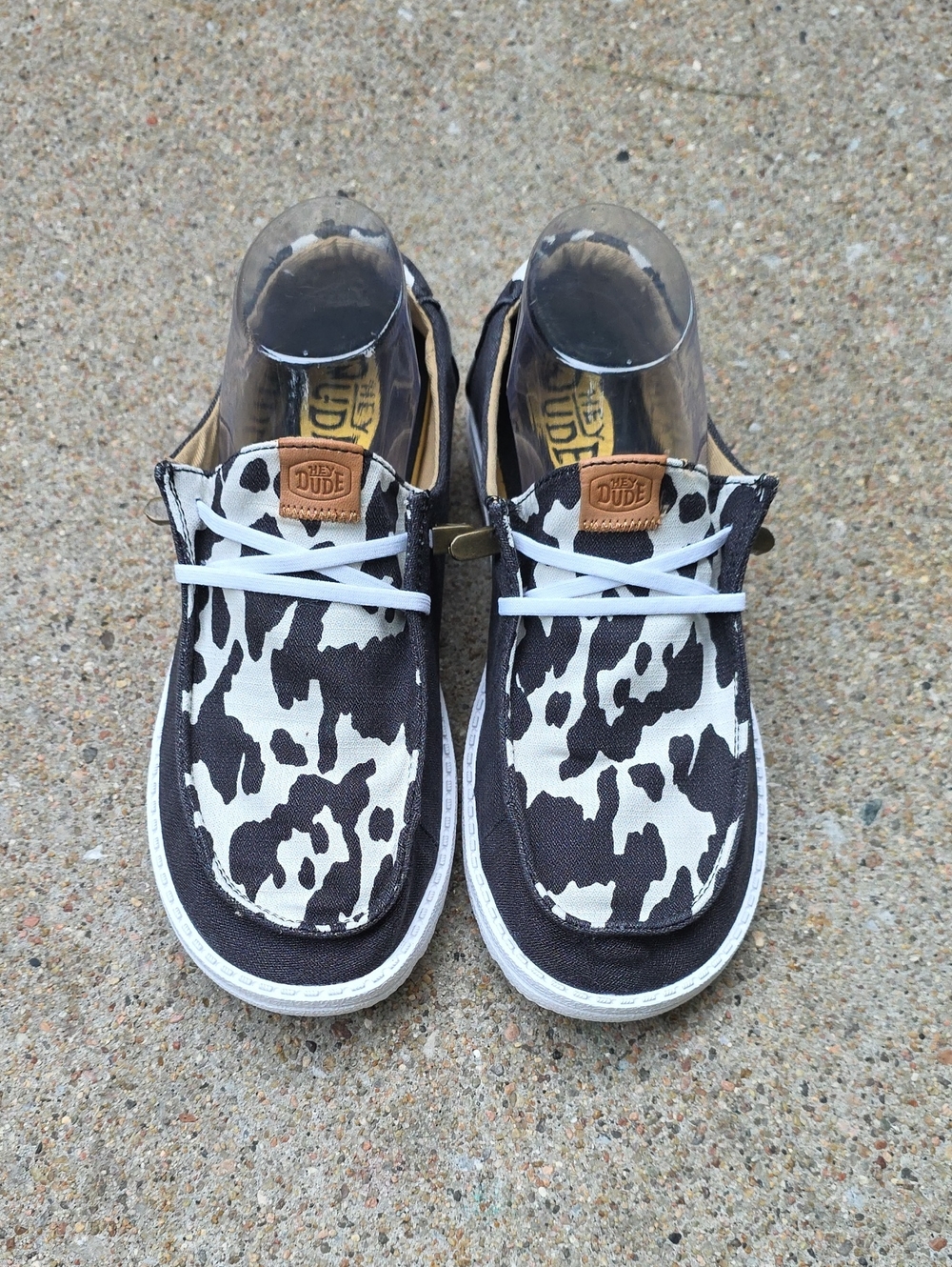 Hey Dude Wendy Animal Black Cow Print Size 8 - Picture 3 of 15